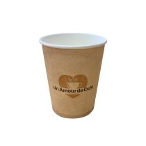 Gobelets recyclables en carton Un Amour de café 25cl x 50   [F114]