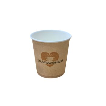 Gobelets recyclables en carton Un Amour de café 10cl x 50
