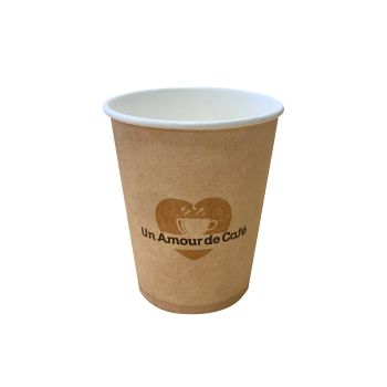 Gobelets recyclables en carton Un Amour de café 25cl x 50  