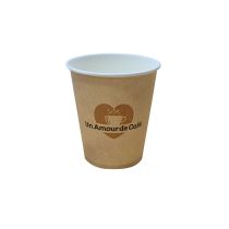 Gobelets recyclables en carton Un Amour de caf&eacute; 15cl x 50 