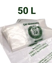 Sac poubelle 50L 100% recyclable et d&eacute;gradable x10